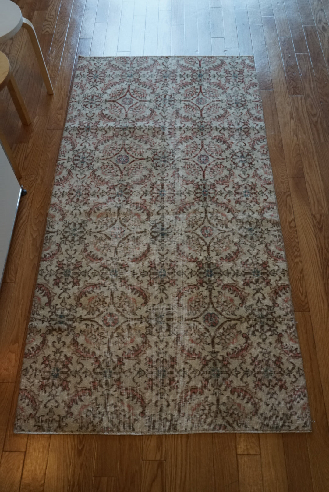 Türkiye Old Isparta Beige , Rose Pink , Botanical 1970年代 194 × 97 cm No.TR25452