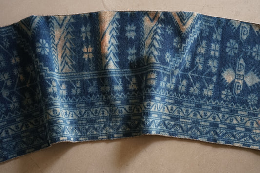 Türkiye Old Isparta IndigoBlue OverDye Runner 1960-70年代 137 × 49 cm No.TR25276