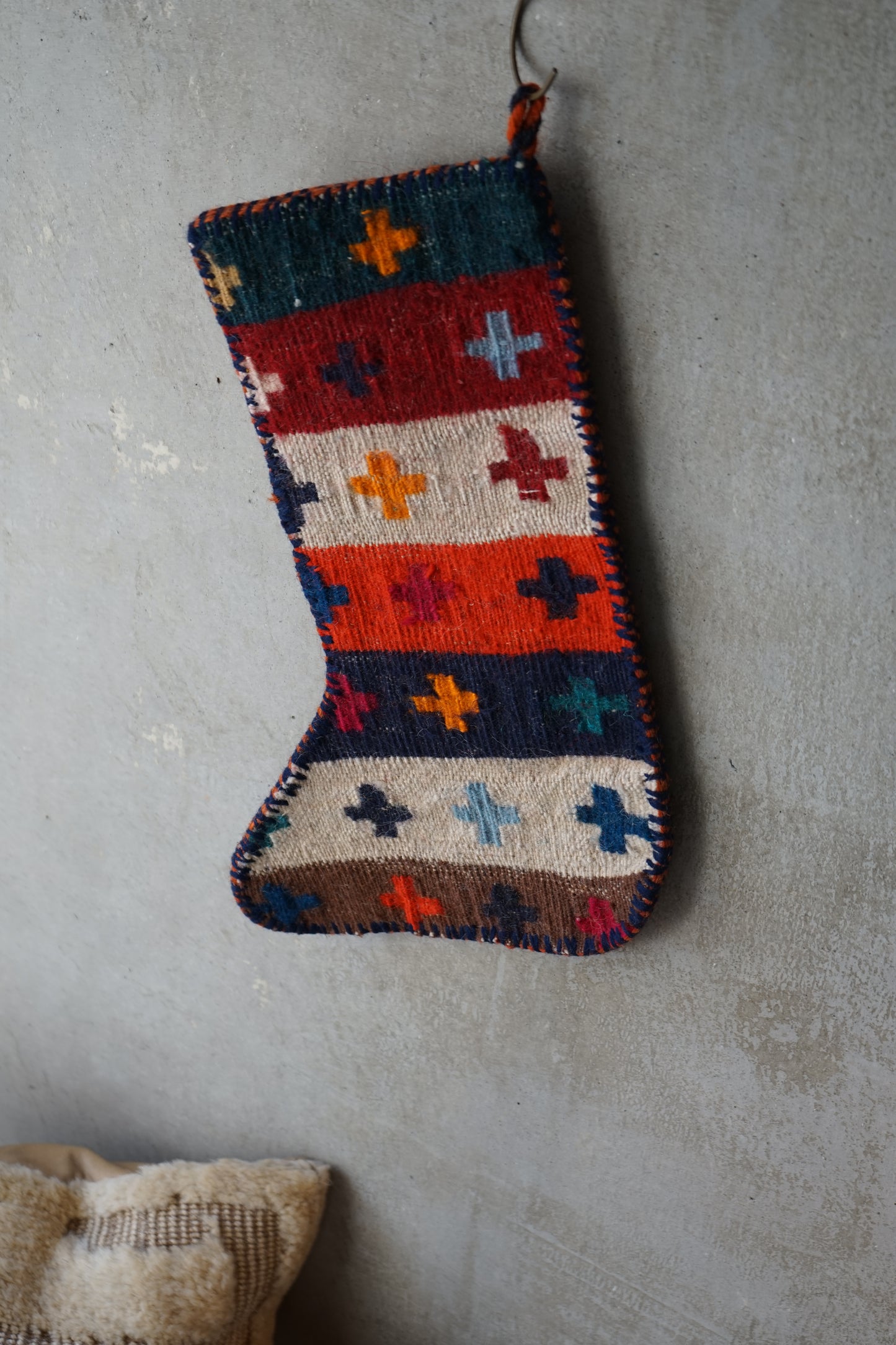 IRAN OLD-ANTIQUE CHRISTMAS SANTA SOCKS 39 × 25 cm NO.24