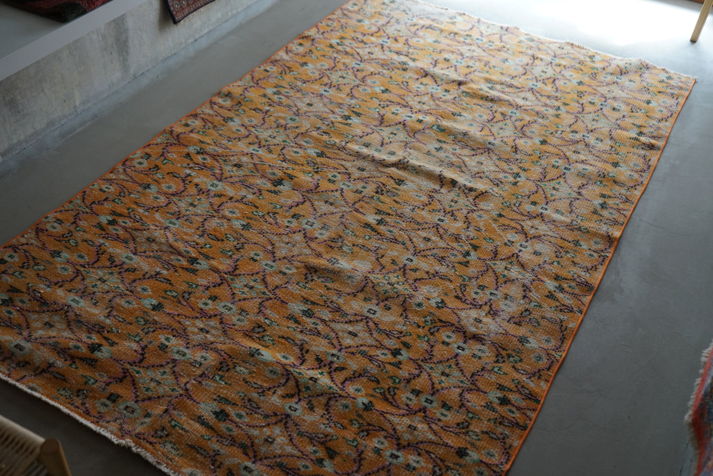 TURKEY OLD ISPARTA CALLOT ORANGE 1970年代 232 × 140 cm No.TR25149