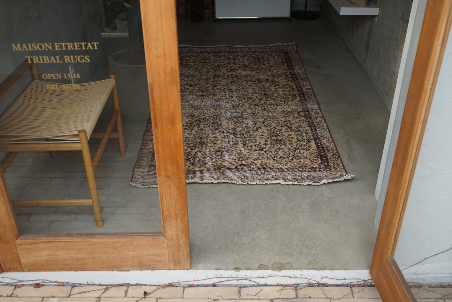 Türkiye Old Isparta Brown Floral 1970年代 204 × 107 cm No.TR25255