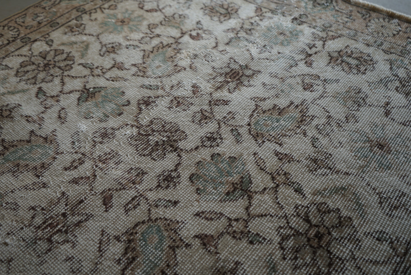 Türkiye Old Isparta Beige , Ice Blue 1970年代 203 × 110 cm No.TR25251