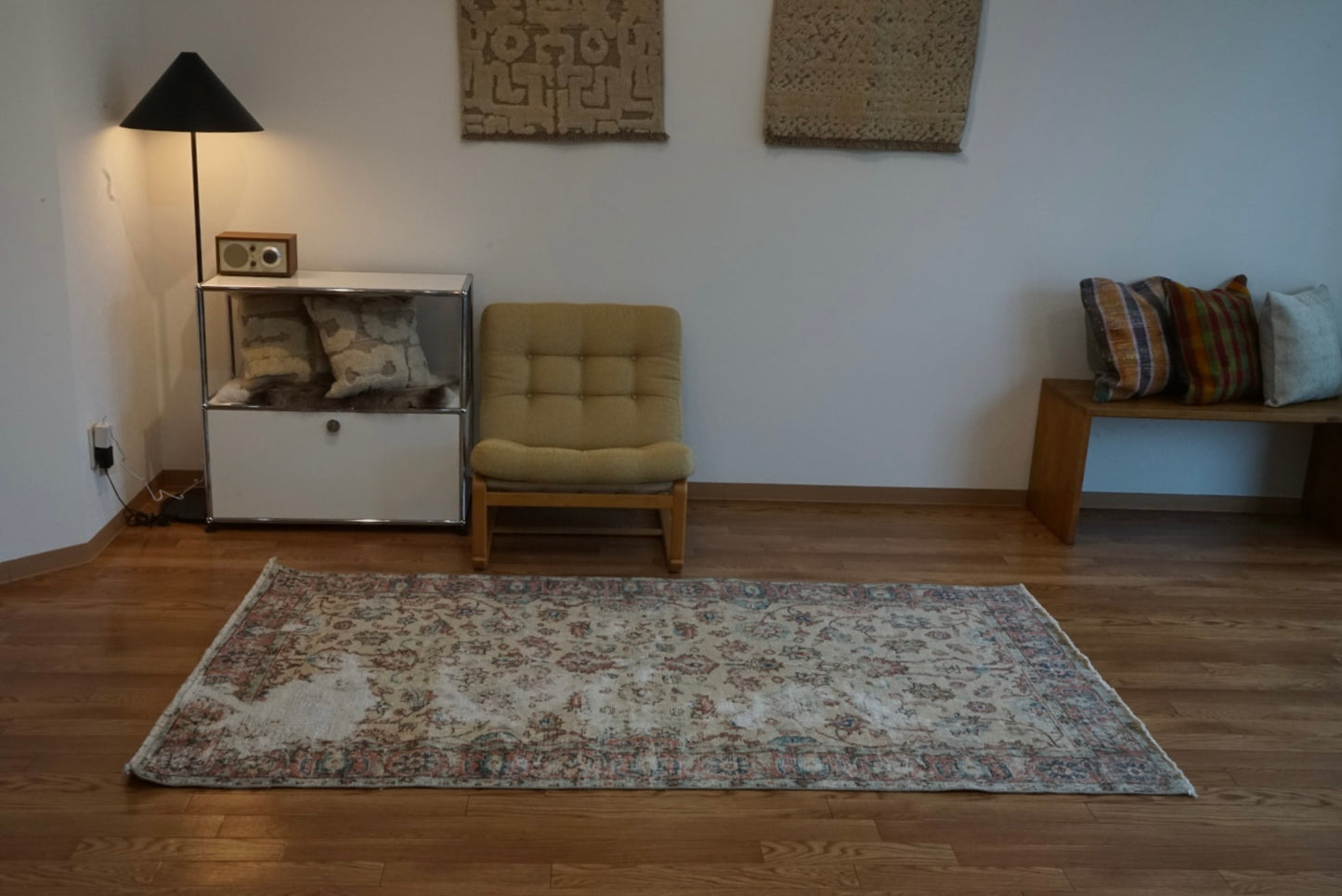 Türkiye Old Isparta Ancient Beige Floral 1970年代 214 × 114.5 cm No.TR25436