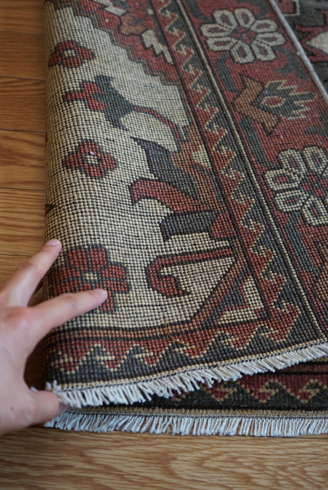 店頭販売 Türkiye Old Oushak Beige , Brown , Green 1970年代 164.5 × 143.5 cm No.TR25429