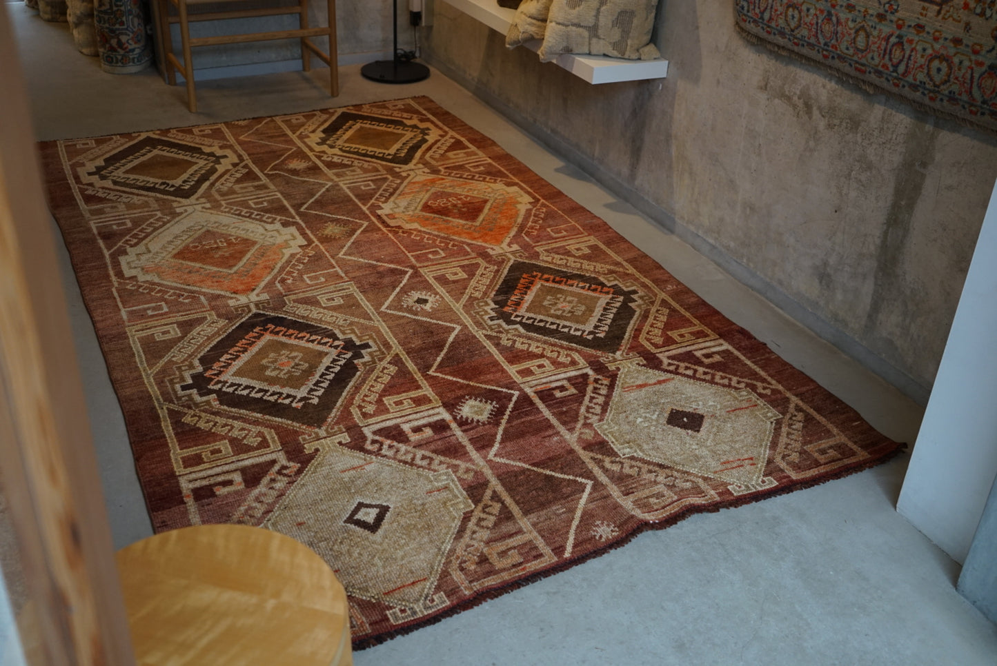 TURKEY VINTAGE ANATORIA BROWN 1980年代 256 × 155 cm No.TR25157