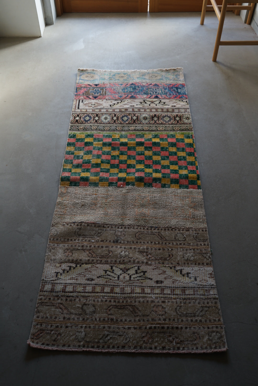 Türkiye Old Isparta Patchwork Runner Size 1970年代 176 × 69 cm No.TR25236