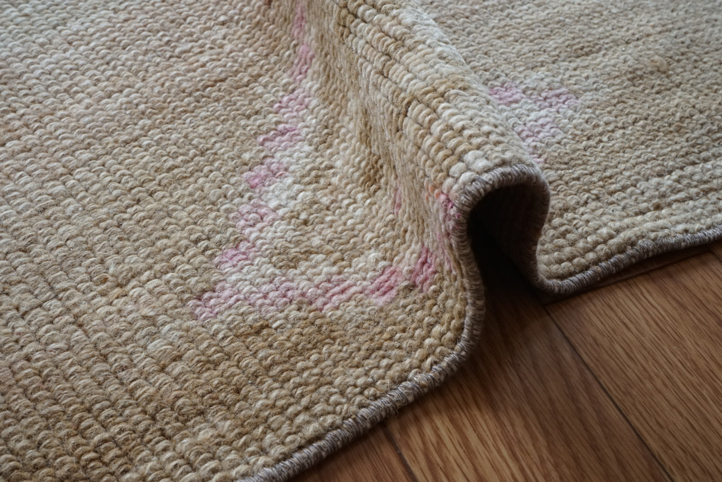 Türkiye Old Oushak Beige , Pink Diamond 1970年代 89 × 57 cm No.TR25501 / 国内送料無料