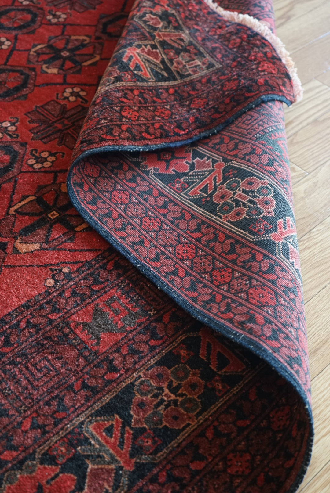Afghanistan Old Turkmen Bashiri RichRed 1970年代 218 × 162 cm No.AF2523