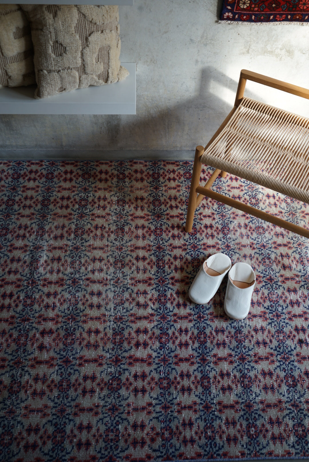 Türkiye Old Isparta Beige , Red , Navy Runner 1970年代 262 × 130 cm No.TR25263