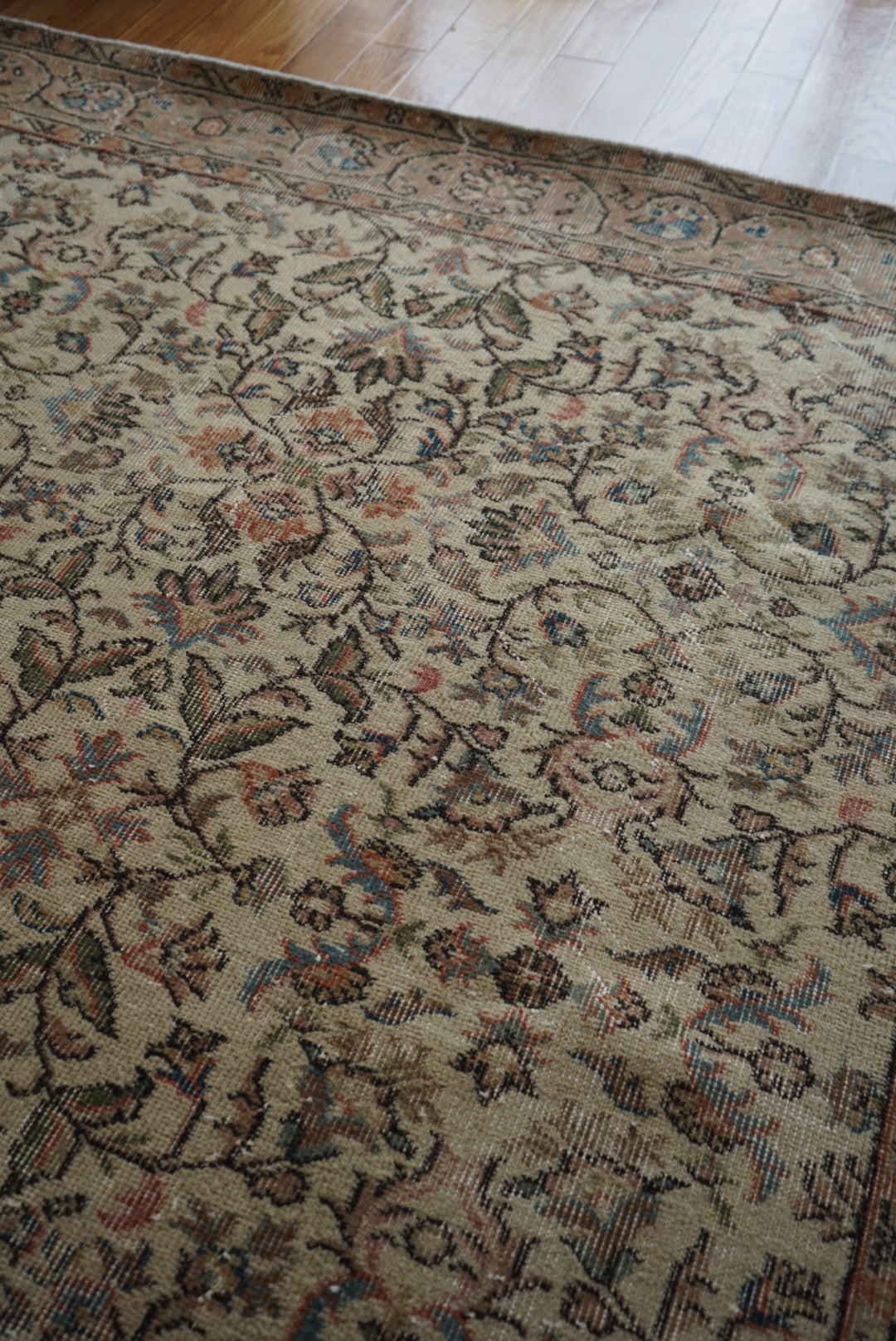 Türkiye Old Isparta Pink Beige Floral 1960年代 273 × 160 cm No.TR25381