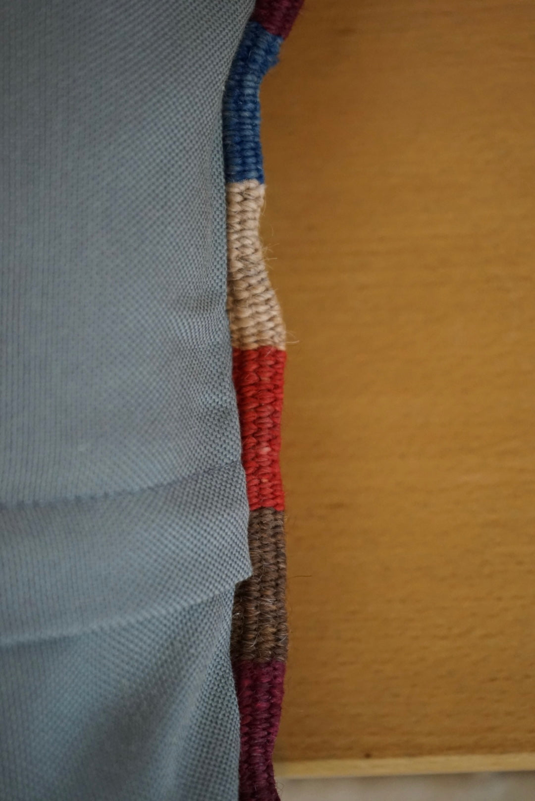 Türkiye Old Kilim Cushion Cover Mix Color Stripe Design 44 × 45 cm No.TR25566 / 送料無料・羊毛手織りキリム