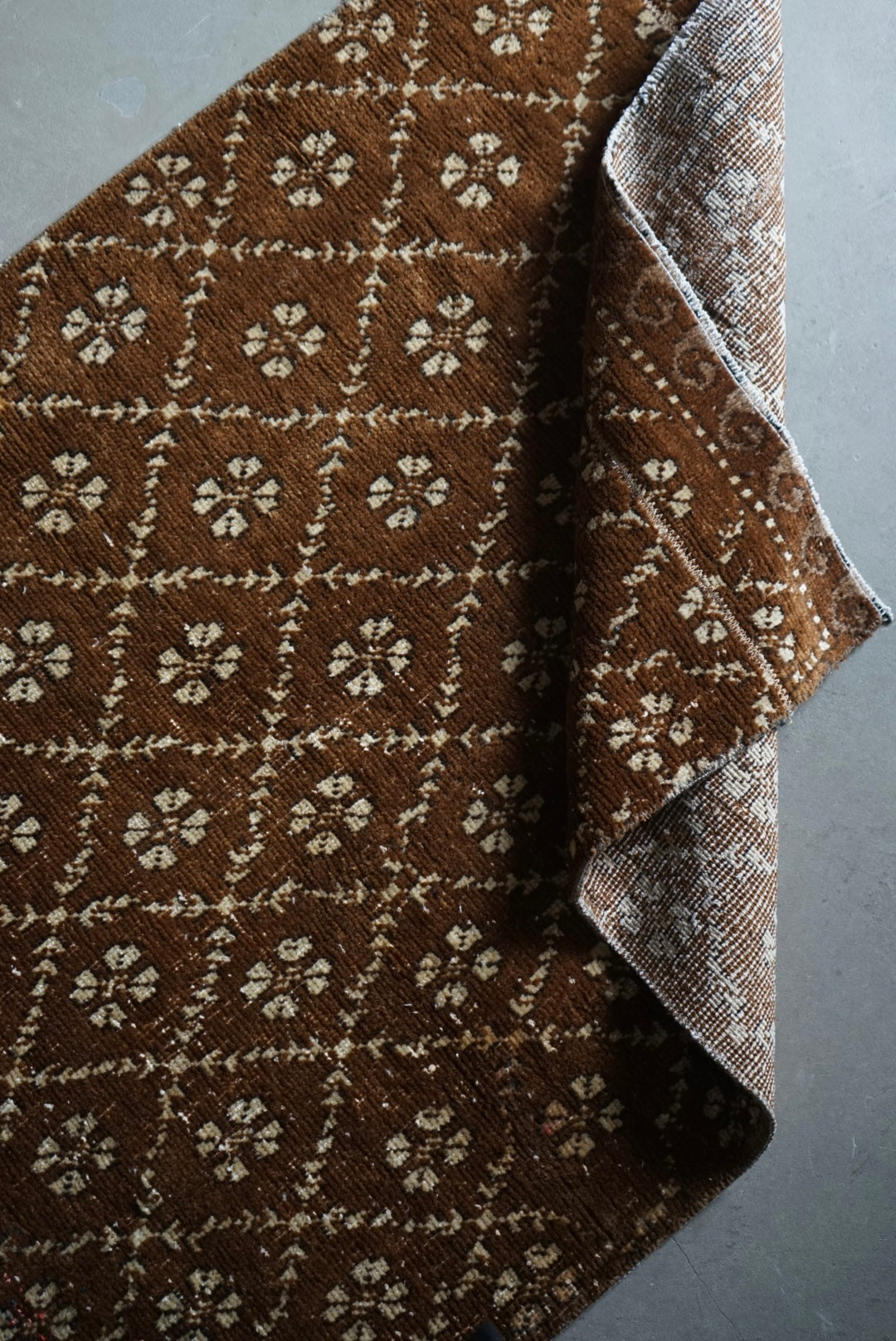 Türkiye Old Oushak Brown Patchwork 1980年代 158 × 87 cm No.TR25311