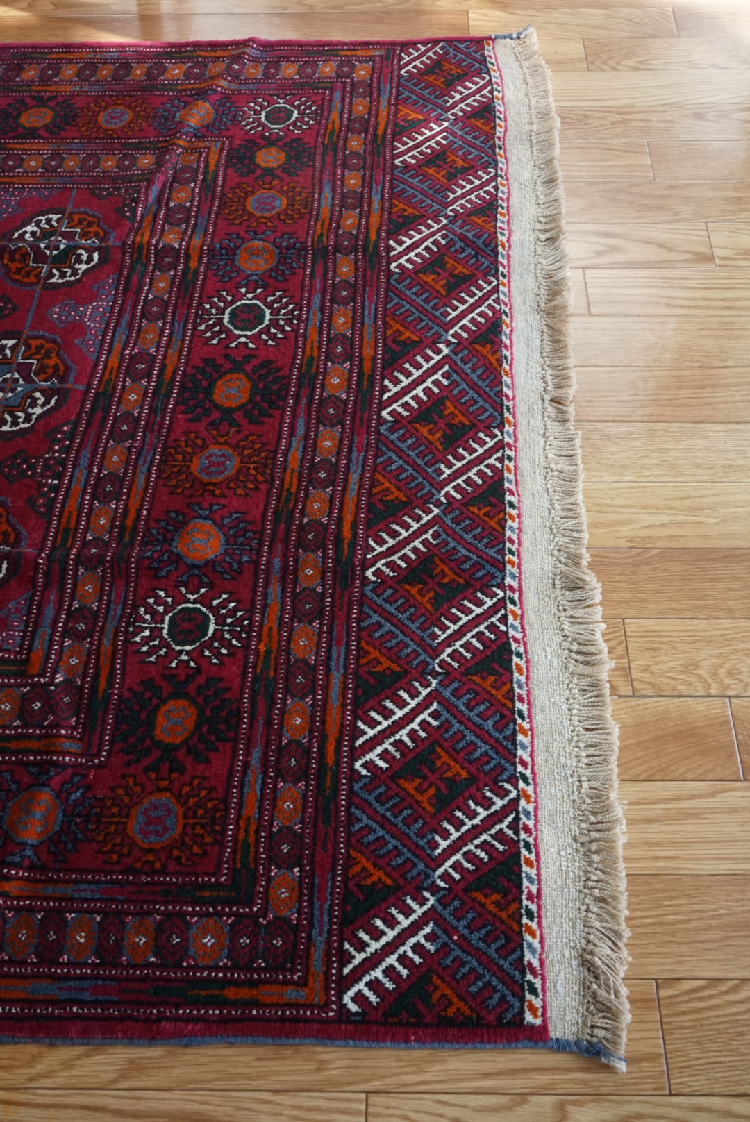 店頭販売 Afghanistan Old Turkmen Cassis 1970年代 210 × 123.5 cm  No.AF2537 / 国内送料無料・羊毛手織り絨毯