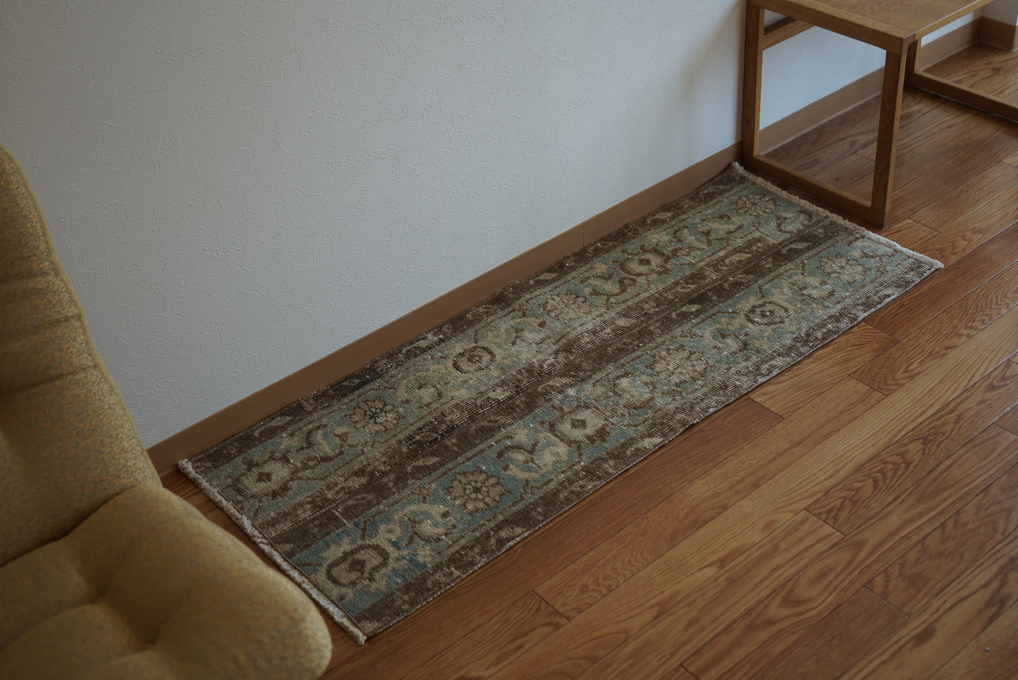 Türkiye Old Oushak Mintgreen , Brown Patchwork 1970年代 121.5 × 50 cm No.TR25409