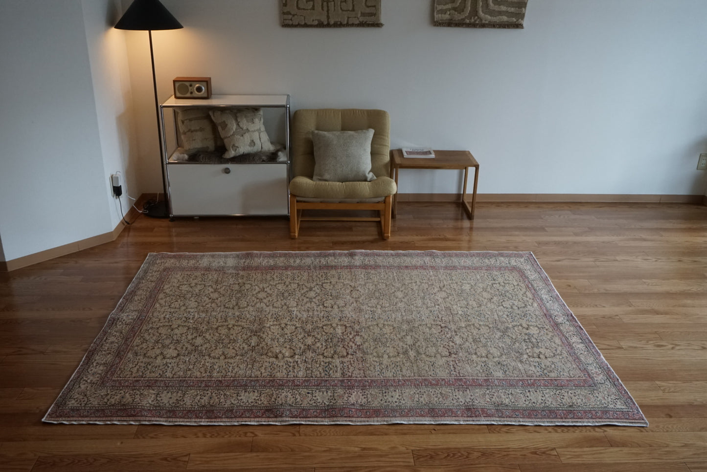 Türkiye Old Kayseri Beige , Rose 1960年代 218 × 150 cm No.TR25494 / 国内送料無料