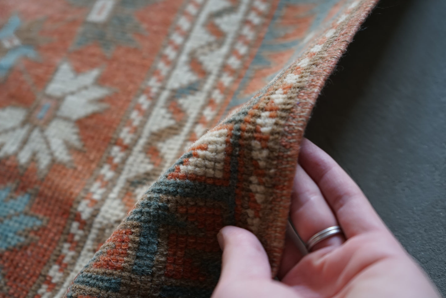 Türkiye Old Oushak Orange 1970-1980年代 133 × 89 cm No.TR25261