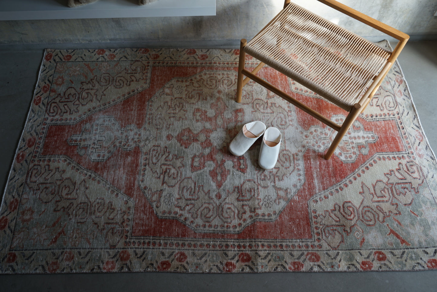 Türkiye Old Avanos Orange , Sage green 1970年代 214 × 132 cm No.TR25262