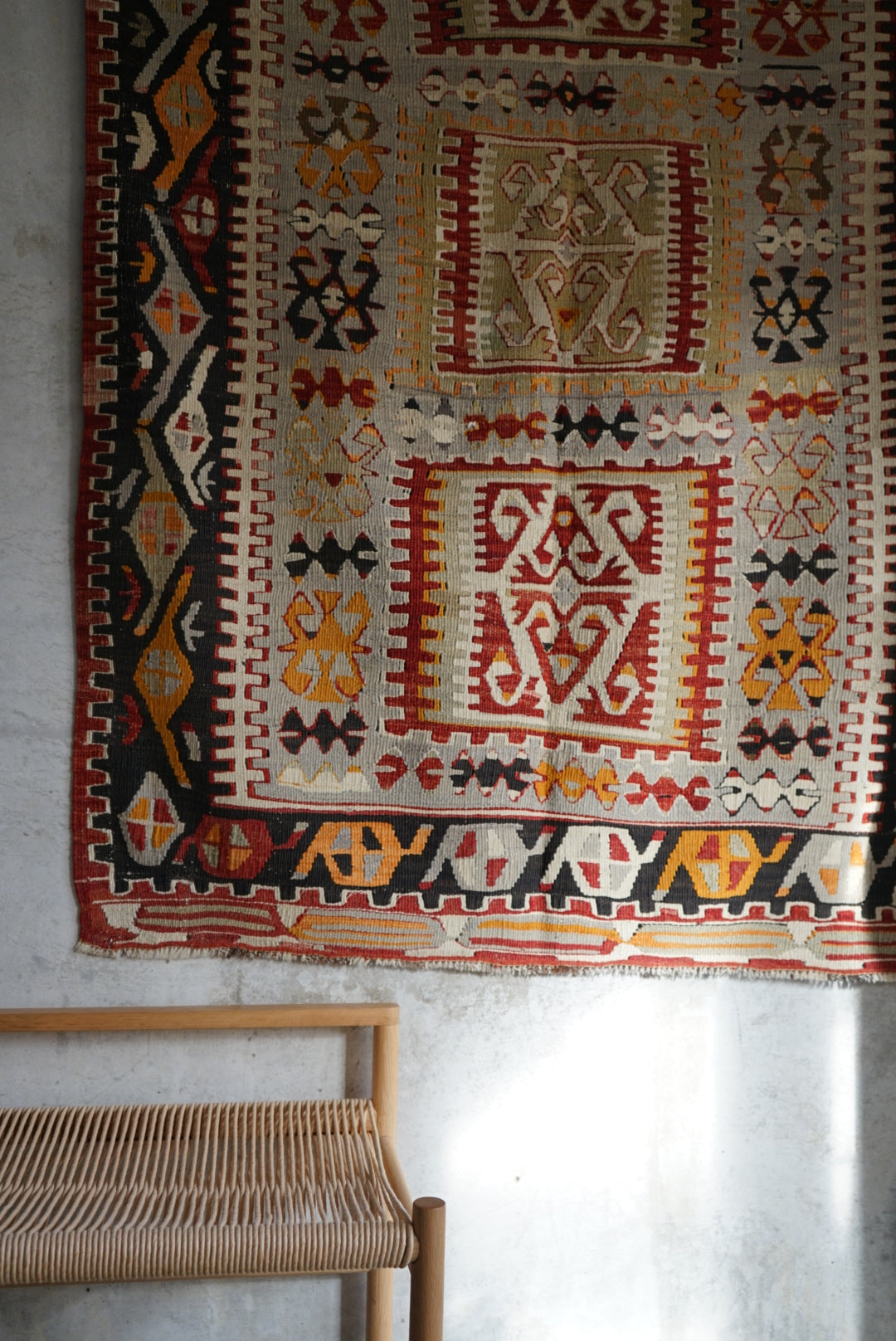 TURKEY KAYSERI OLD KILIM 1950-1960年代 159 × 116 cm