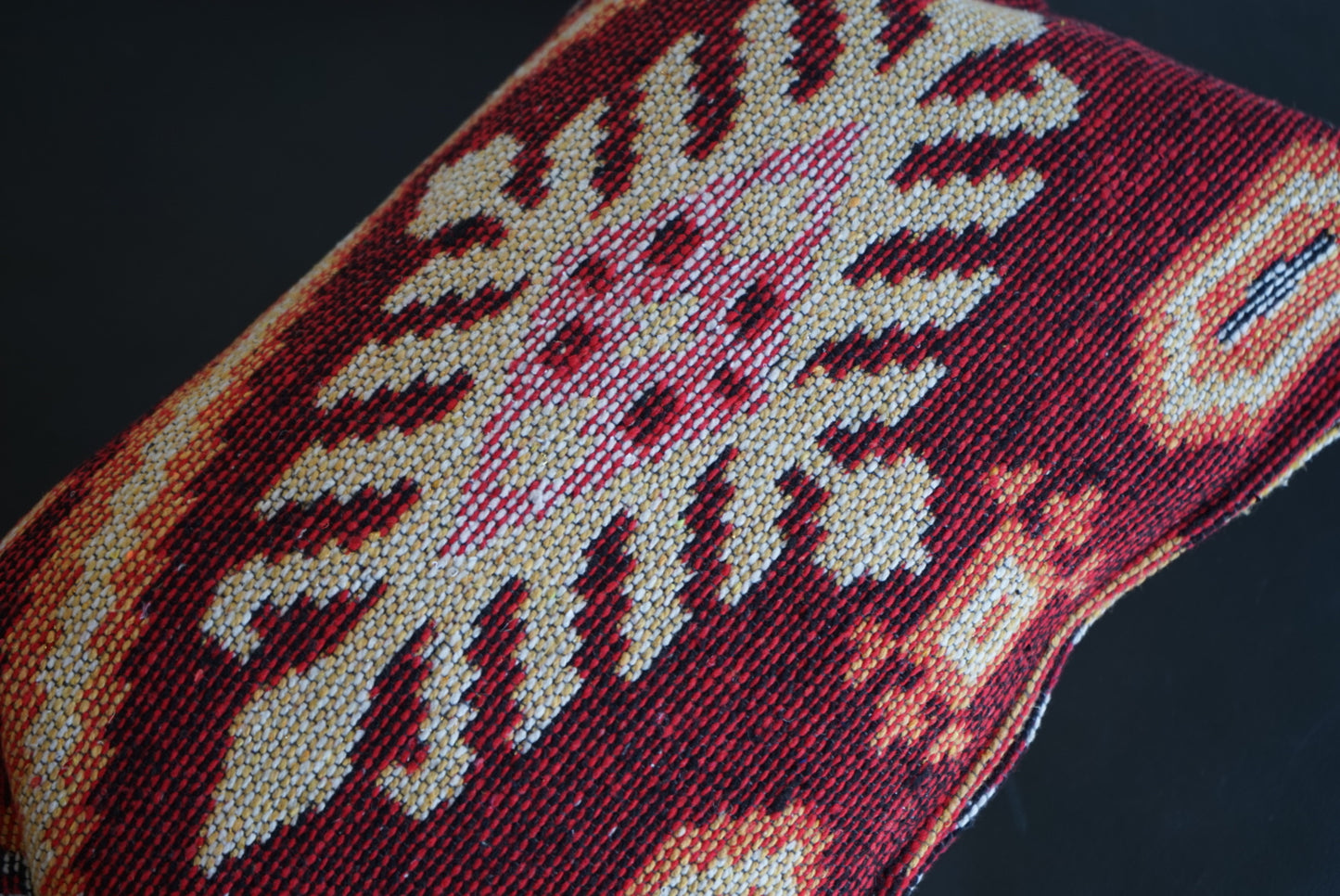 Türkiye Old Kilim Cushion Cover 表 Red / 裏 Yellow 49 × 39 cm No.TR25394