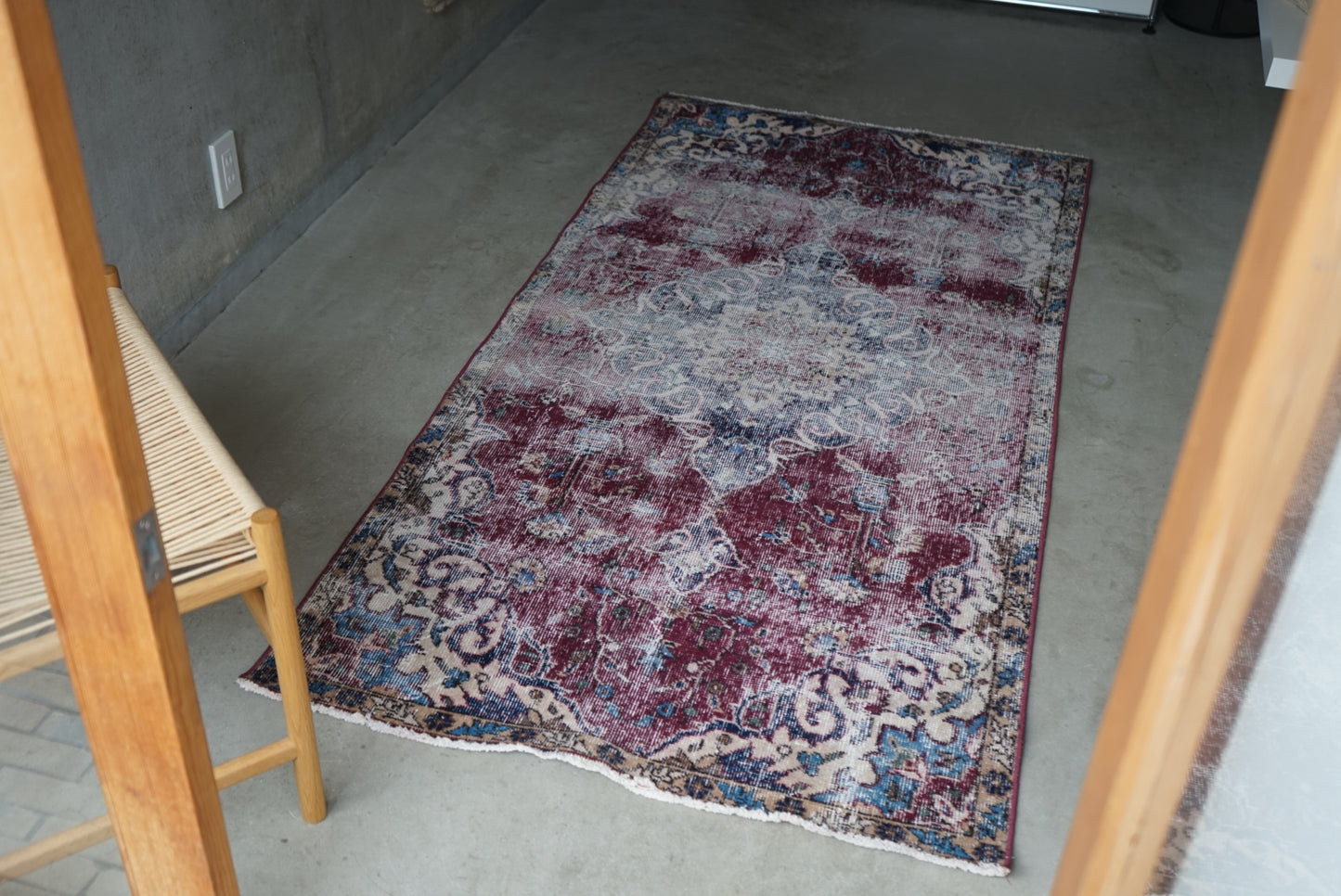 Türkiye Old Isparta Wine Red 1970年代 202 × 99 cm No.TR25254