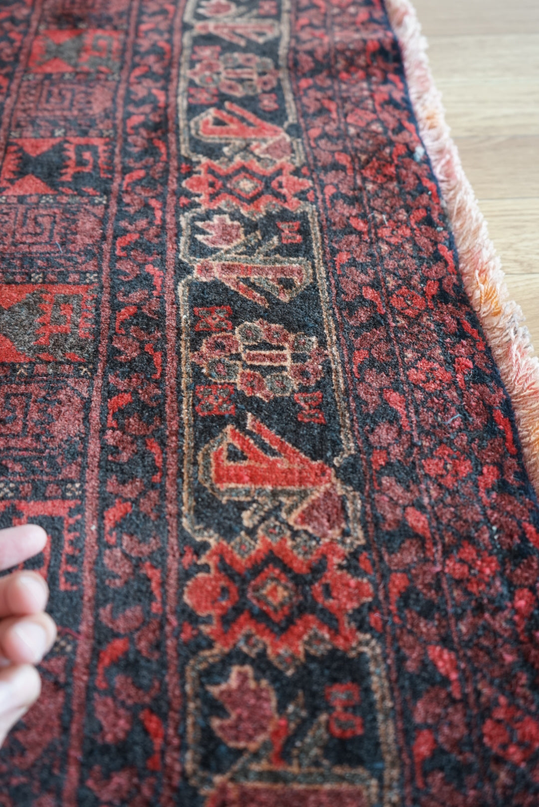 Afghanistan Old Turkmen Bashiri RichRed 1970年代 218 × 162 cm No.AF2523