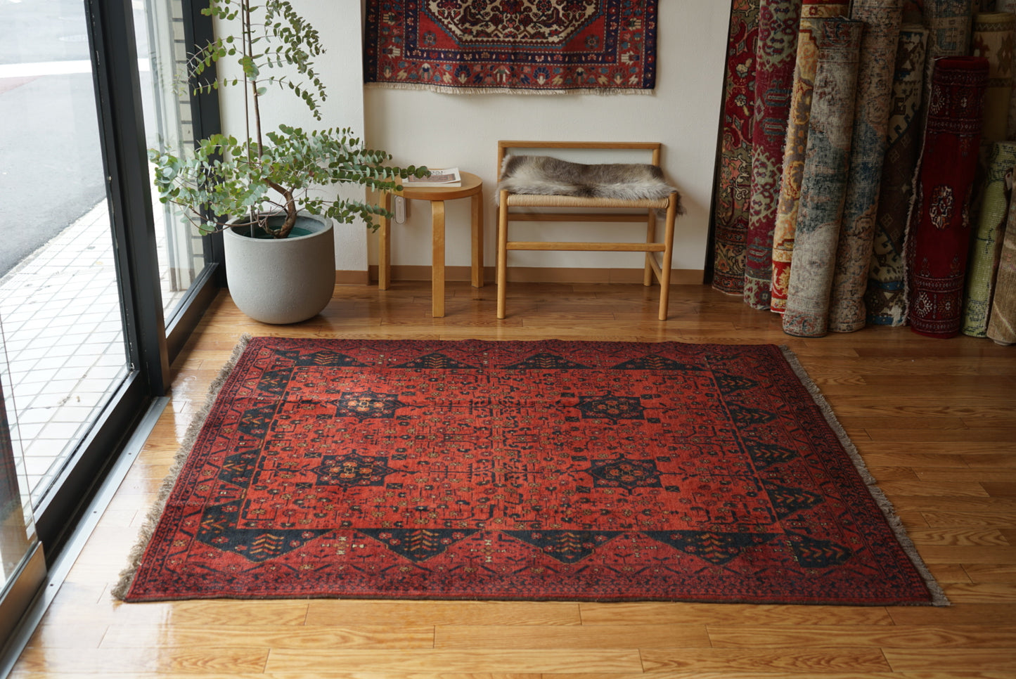 Afghanistan Old Turkmen RichRed 1970年代 177.5 × 142.5 cm No.AF2524