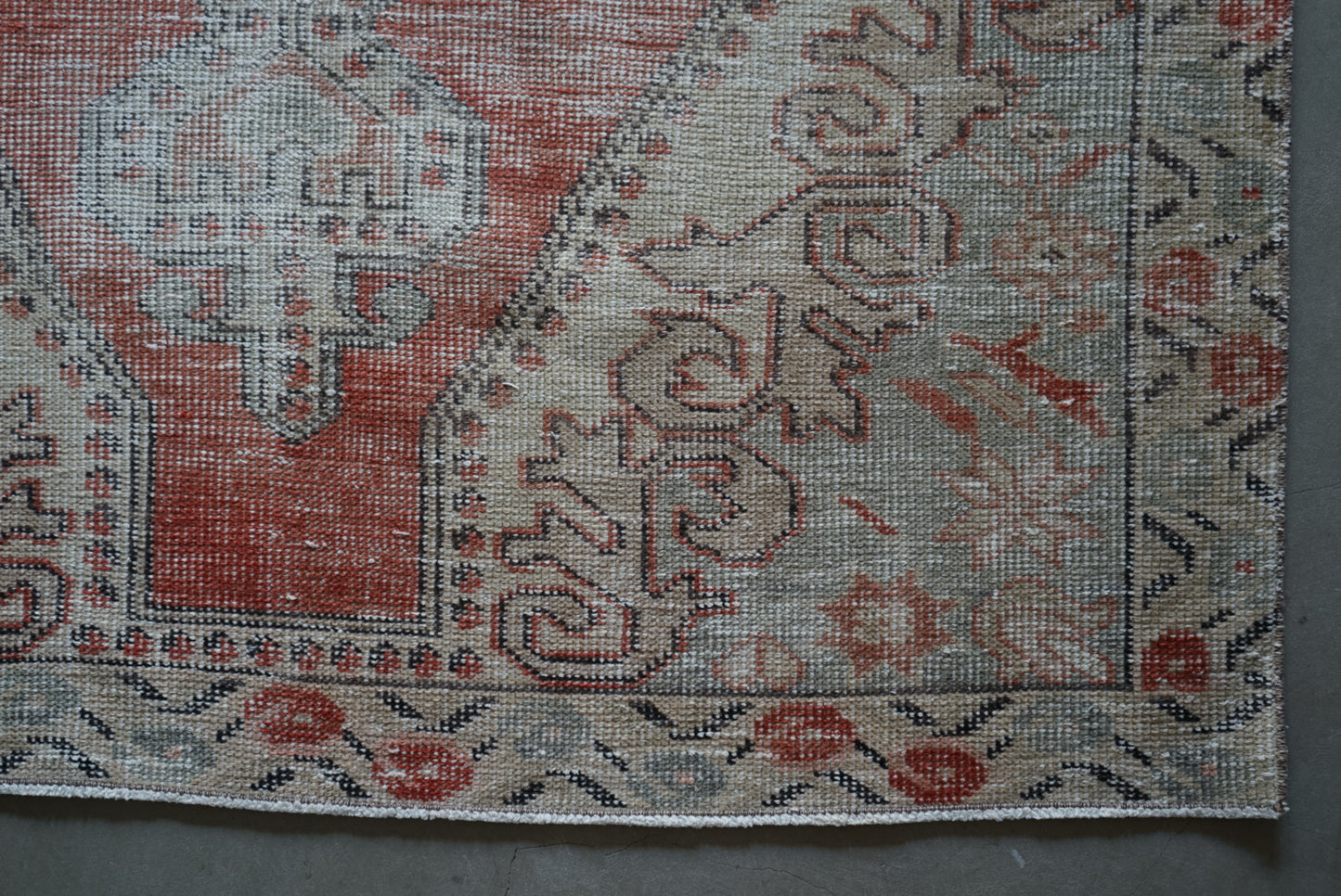 Türkiye Old Avanos Orange , Sage green 1970年代 214 × 132 cm No.TR25262