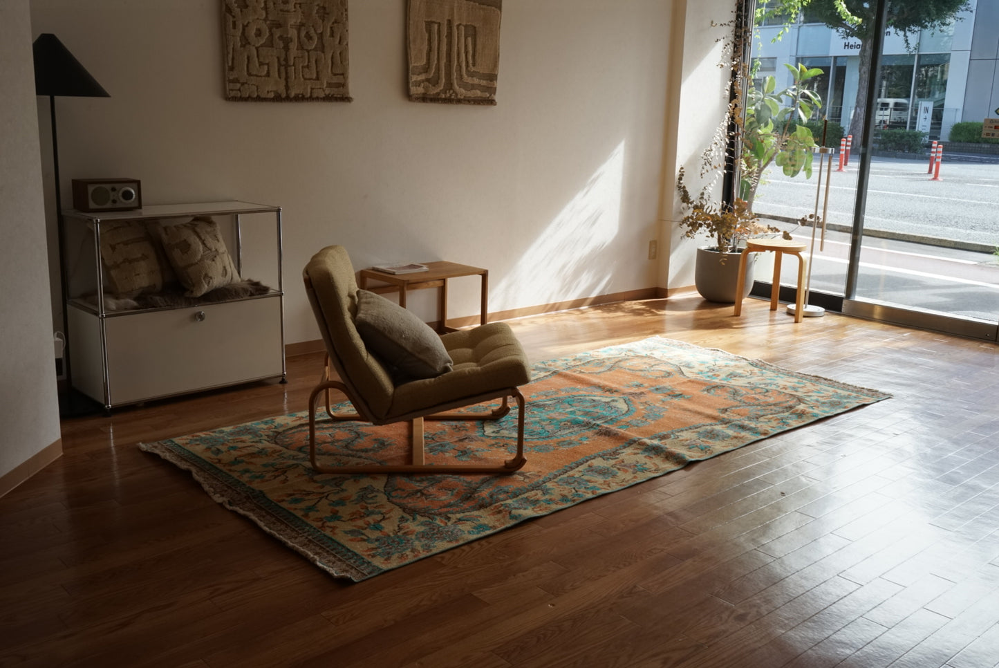 Türkiye Old Isparta Orange , Beige , Blue 1970年代 278 × 130.5 cm No.TR25503 / 国内送料無料