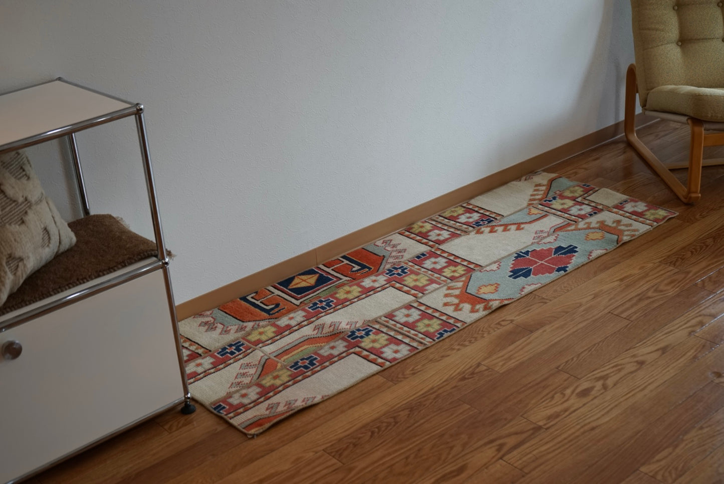 Türkiye Old Oushak PatchWork Runner Colorful 1970年代 165.5 × 58 cm No.TR25292