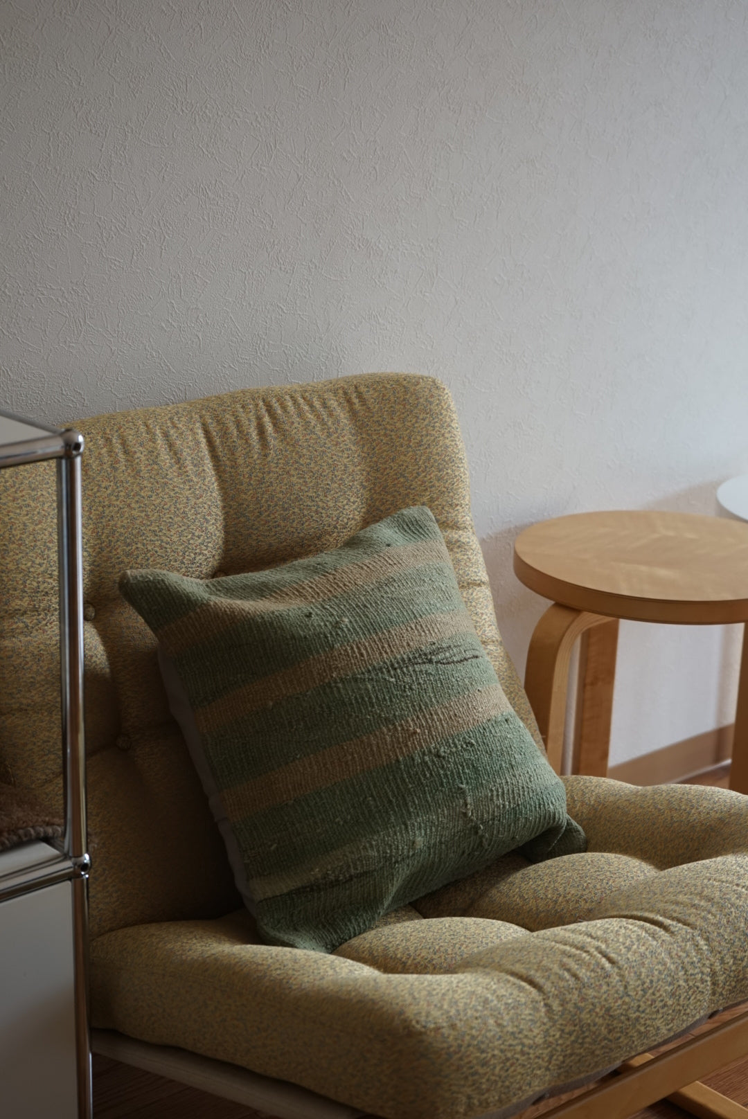 Türkiye Old Kilim Cushion Cover Green , Beige Stripe 40 × 40 cm No.TR25364