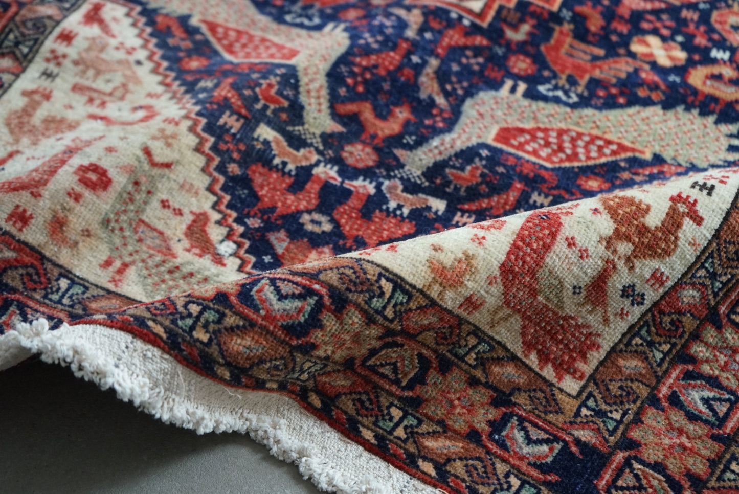 店頭販売 IRAN ANTIQUE KHORASAN KORMANJI 1880年代 85.5×72cm