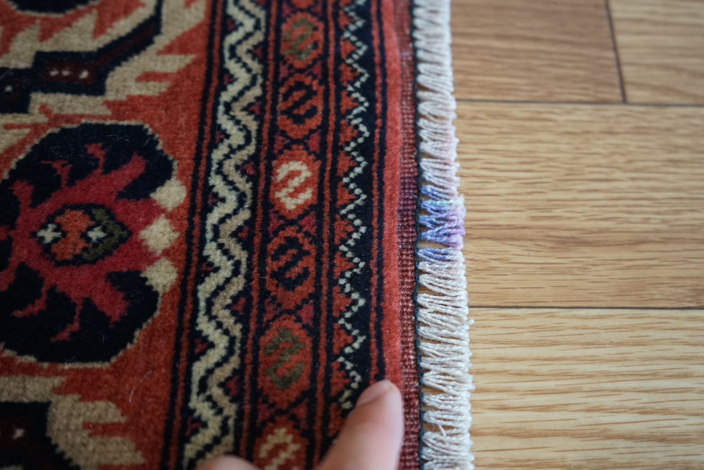 Afghanistan Vintage Turkmen Black , Rose Finequality 1990年代 192 × 151 cm No.AF2522