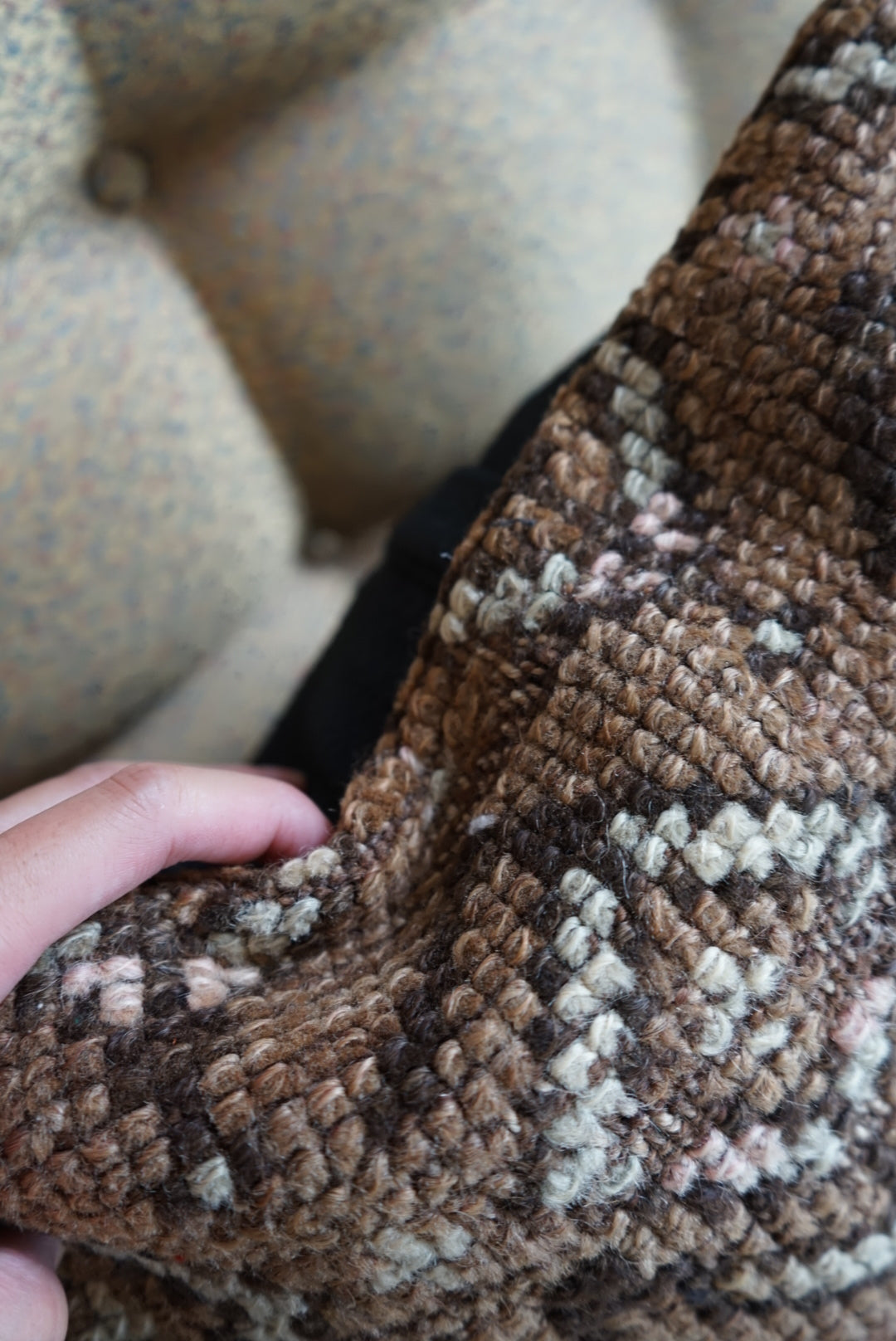 Türkiye Old Cushion Cover Brown Flower 40 × 40 cm No.TR25444