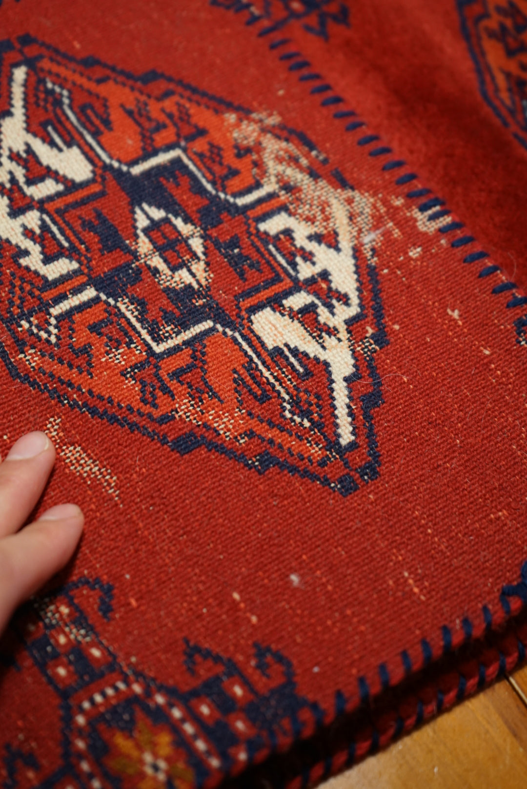 IRAN ANTIQUE TURKMEN RUNNER 1900年代 76.5 × 29 cm No.1