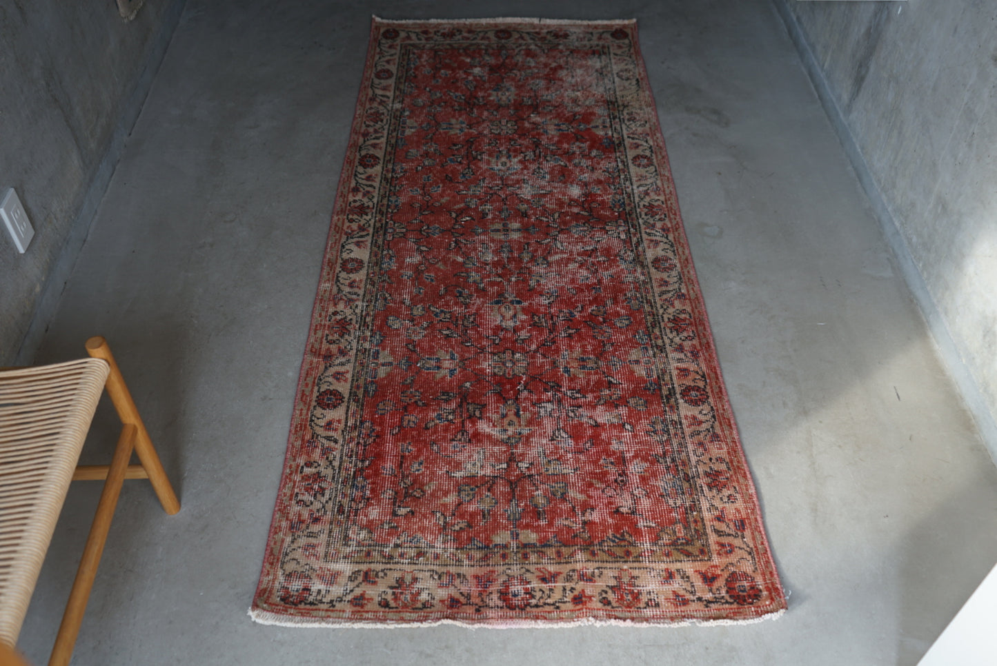 Türkiye Old Isparta Floral Red Runner 1970年代 199 × 89 cm No.TR25257