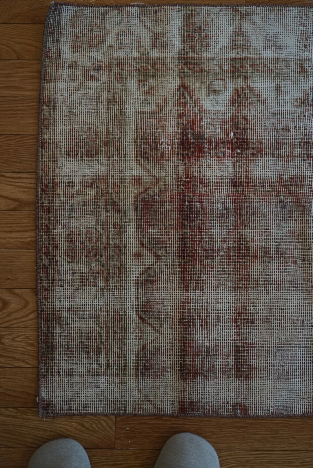 Türkiye Old Oushak Shabby Red 1970年代 110 × 80 cm No.TR25371