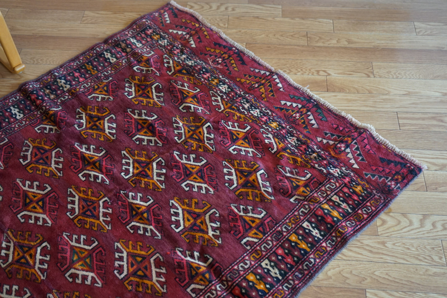 Afghanistan Old Turkmen Yamut Wine Red 1960年代 195 × 112 cm  No.AF2539 / 国内送料無料・羊毛手織り絨毯