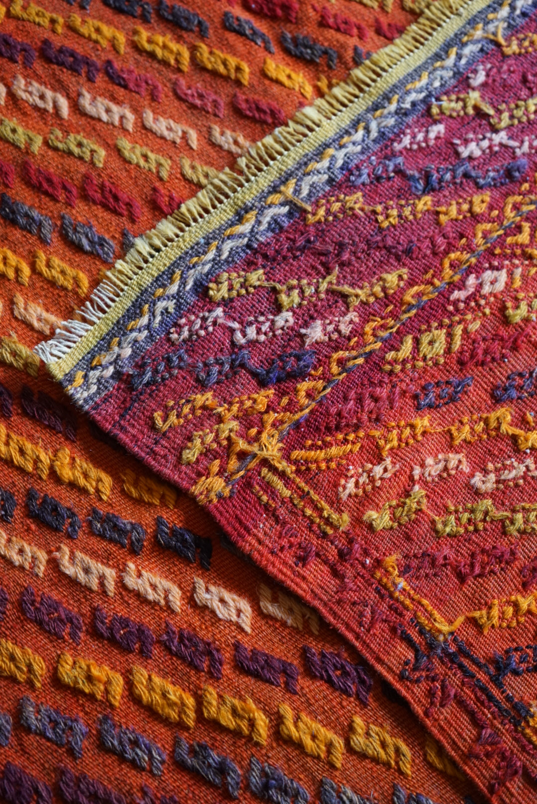 Türkiye Old Konya Jajim Orange 1960年代 121 × 109 cm No.TR25158