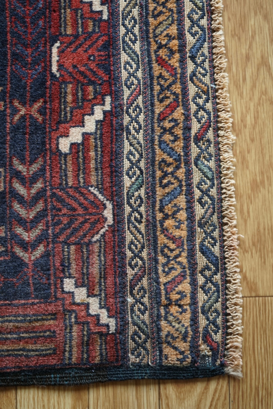Afghanistan Vintage Baluch Navy Tribal Design 1980年代 208 × 130 cm No.AF2525