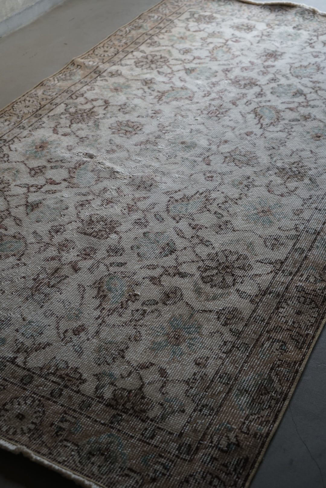 Türkiye Old Isparta Beige , Ice Blue 1970年代 203 × 110 cm No.TR25251