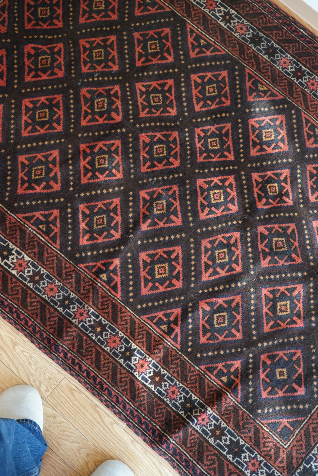 Afghanistan Old Baluch Taimani 1980年代 193 × 123 cm  No.AF2543 / 国内送料無料・羊毛手織り絨毯