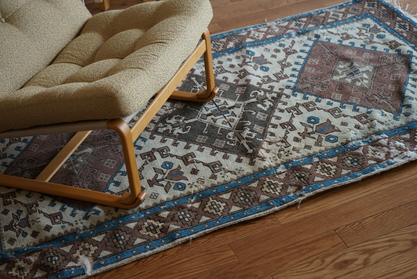 Türkiye Old Oushak Shabby Beige 1960年代 197 × 97 cm No.TR25341