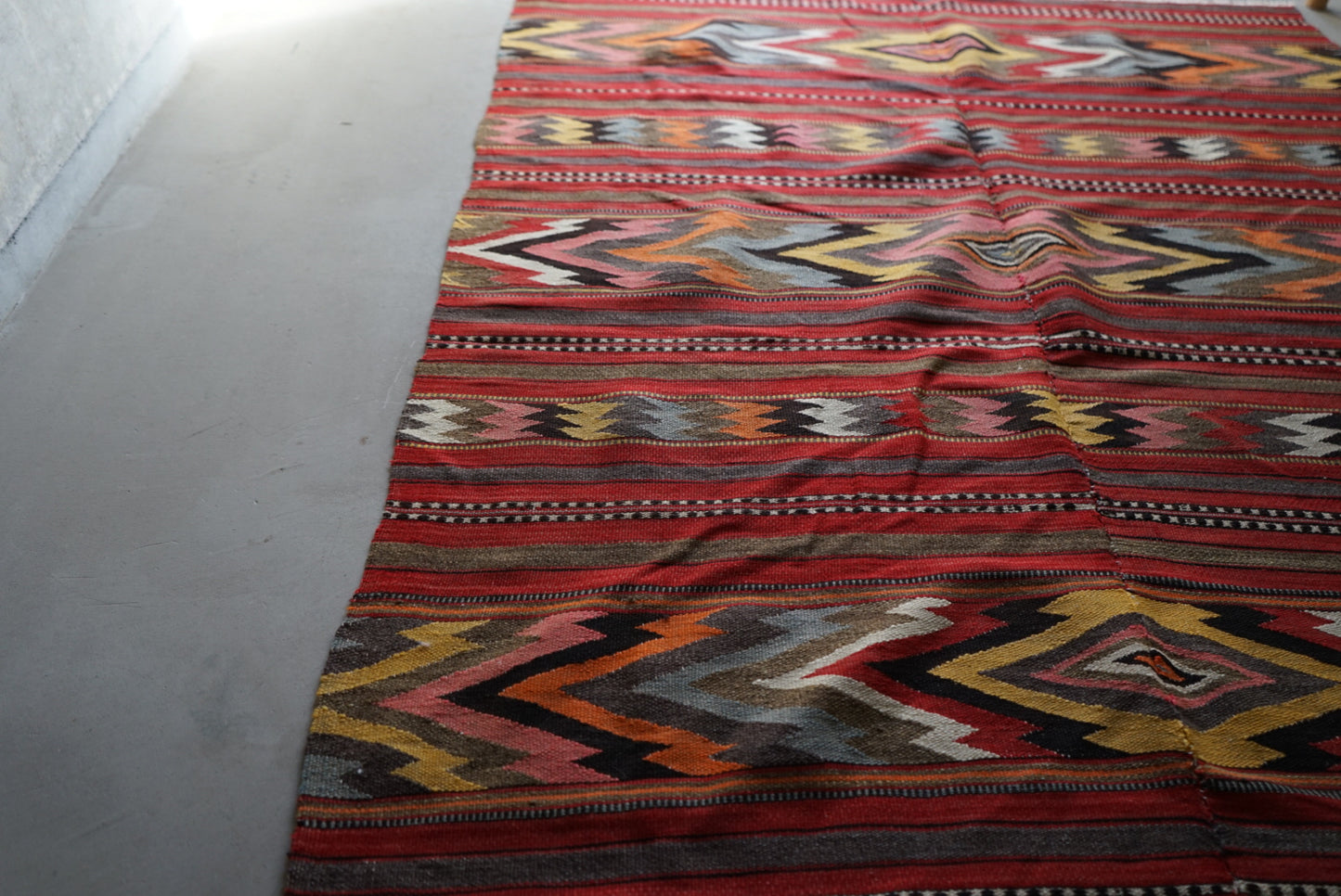 TURKEY BALKAN OLD KILIM 1950-1960年代 159 × 116 cm