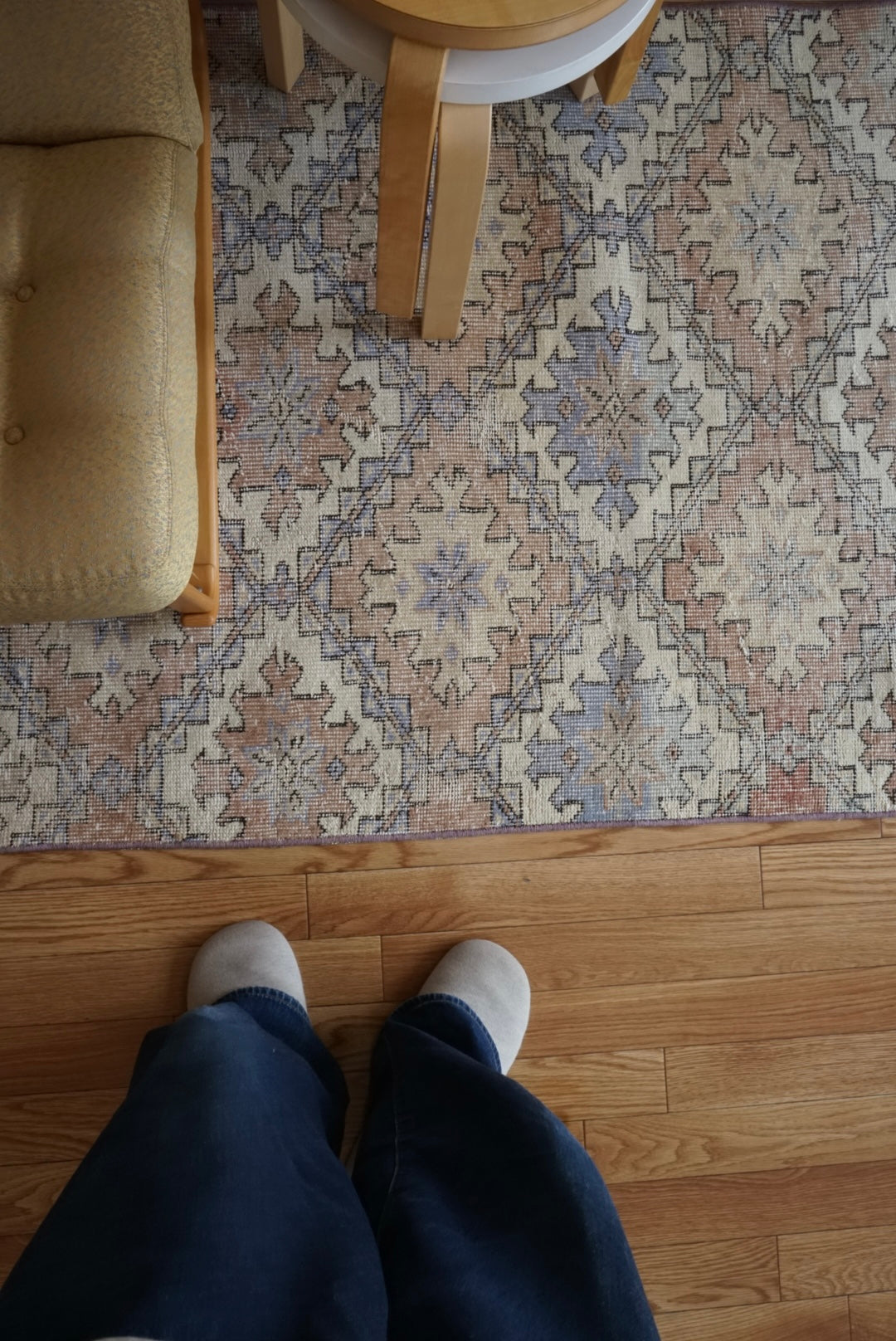 Türkiye Old Isparta Runner Beige , Blue Mix 1970年代 229 × 98 cm No.TR25471
