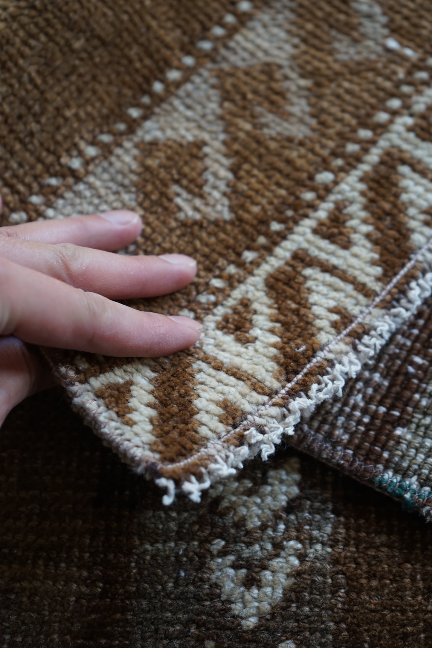 TURKEY OLD BROWN RUNNER SMALL SIZE 1970年代 130 × 43 cm No.TR25218