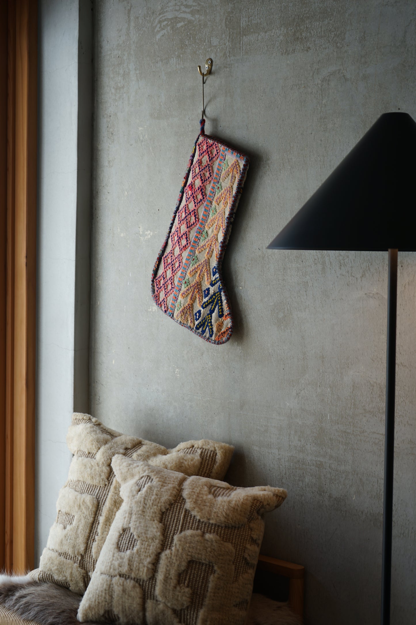 IRAN OLD-ANTIQUE CHRISTMAS SANTA SOCKS 39 × 25 cm NO.41