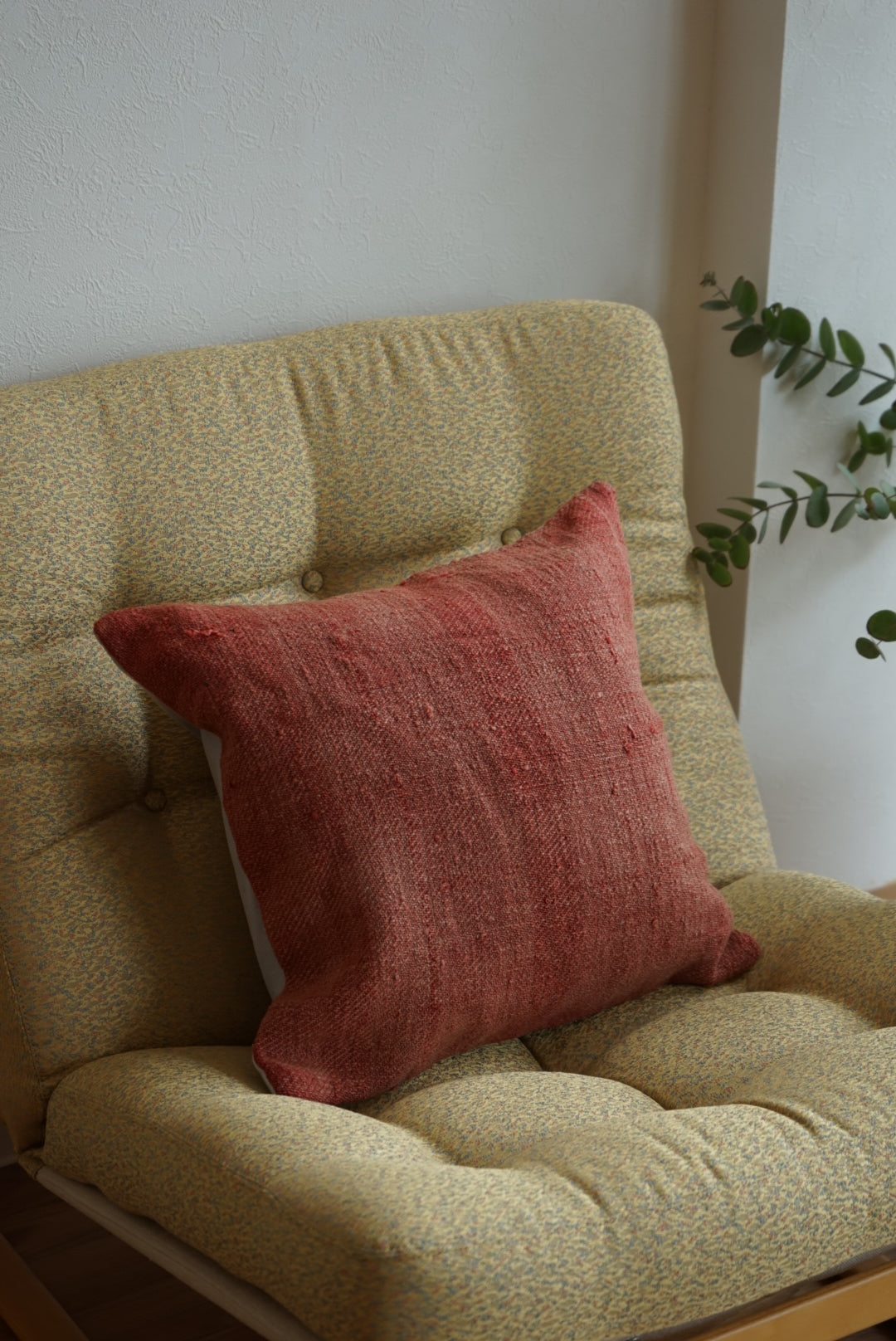 Türkiye Old Kilim Cushion Cover Scarlet Red 40 × 40 cm No.TR25442