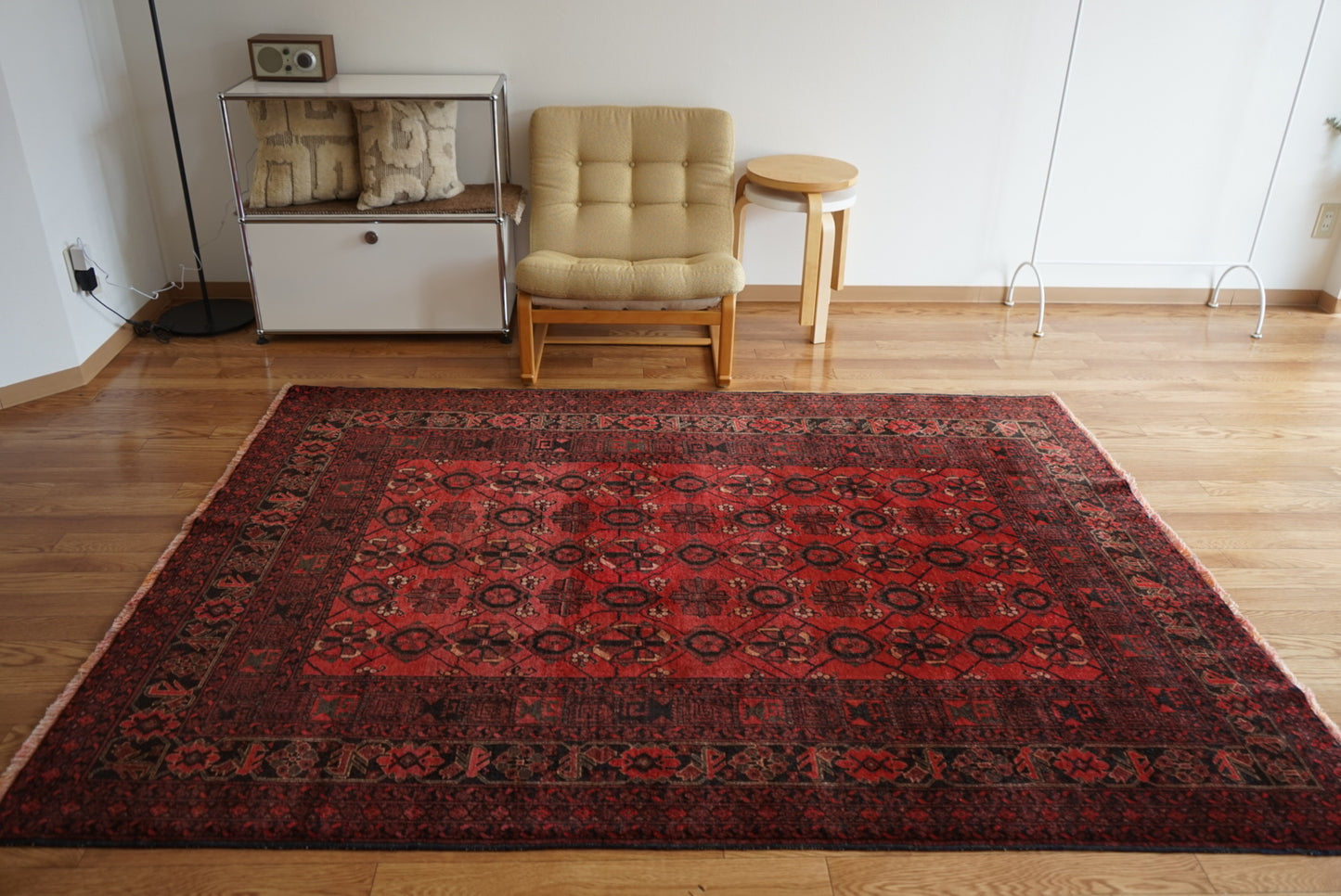 Afghanistan Old Turkmen Bashiri RichRed 1970年代 218 × 162 cm No.AF2523