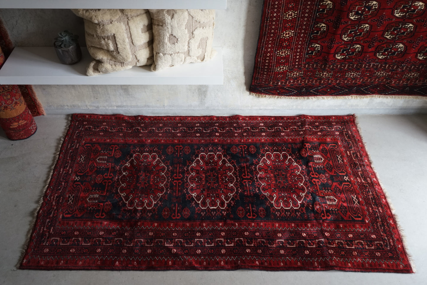 Afghanistan Old Turkmen Rich Black 1960年代 180 × 100 cm No.AF2519