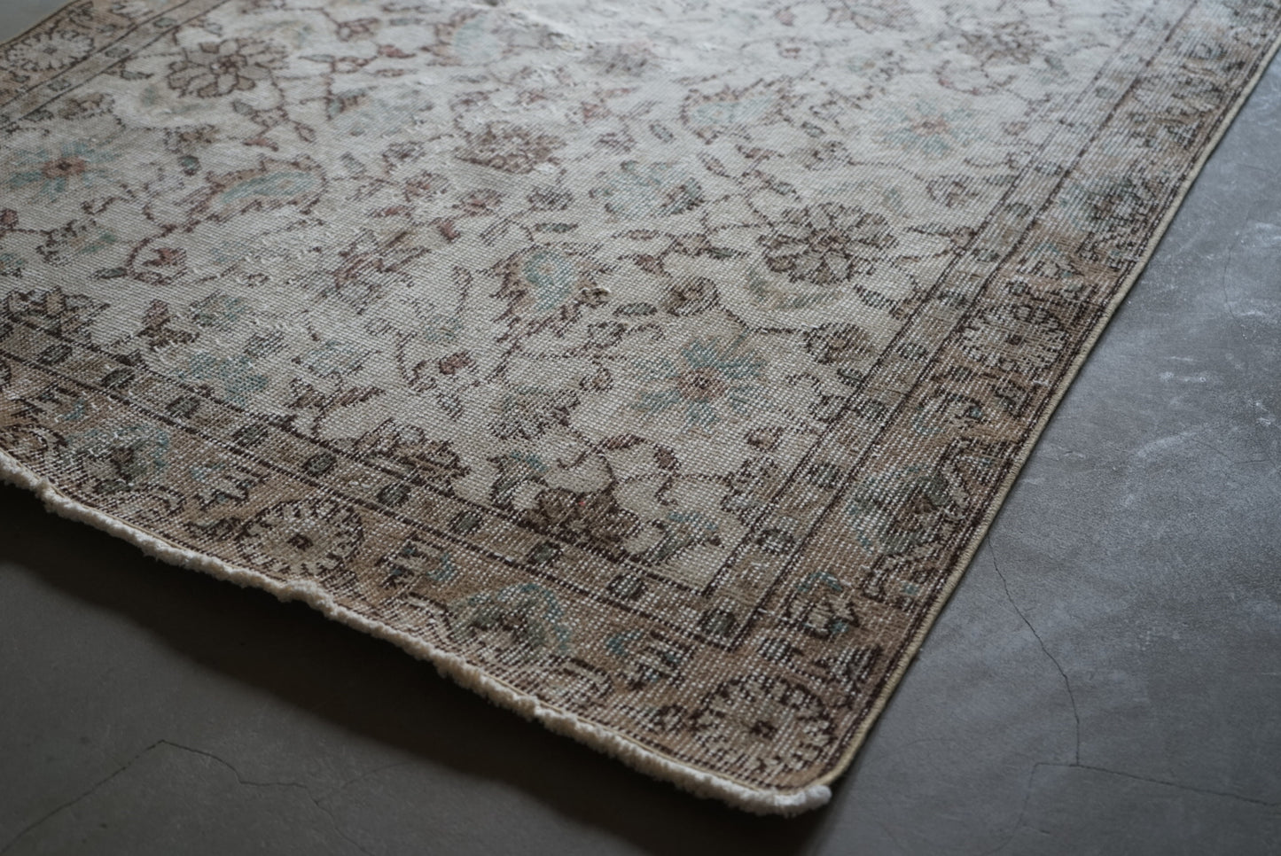 Türkiye Old Isparta Beige , Ice Blue 1970年代 203 × 110 cm No.TR25251
